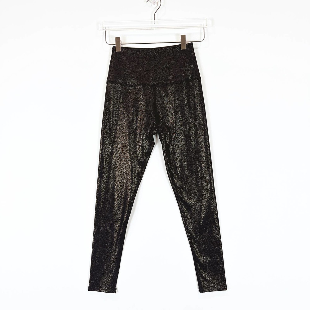 Beyond Yoga SoftShine High Waist Midi Leggings Gold/Black Women's Size Medium